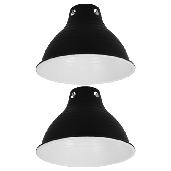 OUNONA 2pcs Reptile Heat Lamp Dome with Ideal Black Lamp Shade for Tortoise Habitat Bearded Dragon Tank Full Spectrum Light