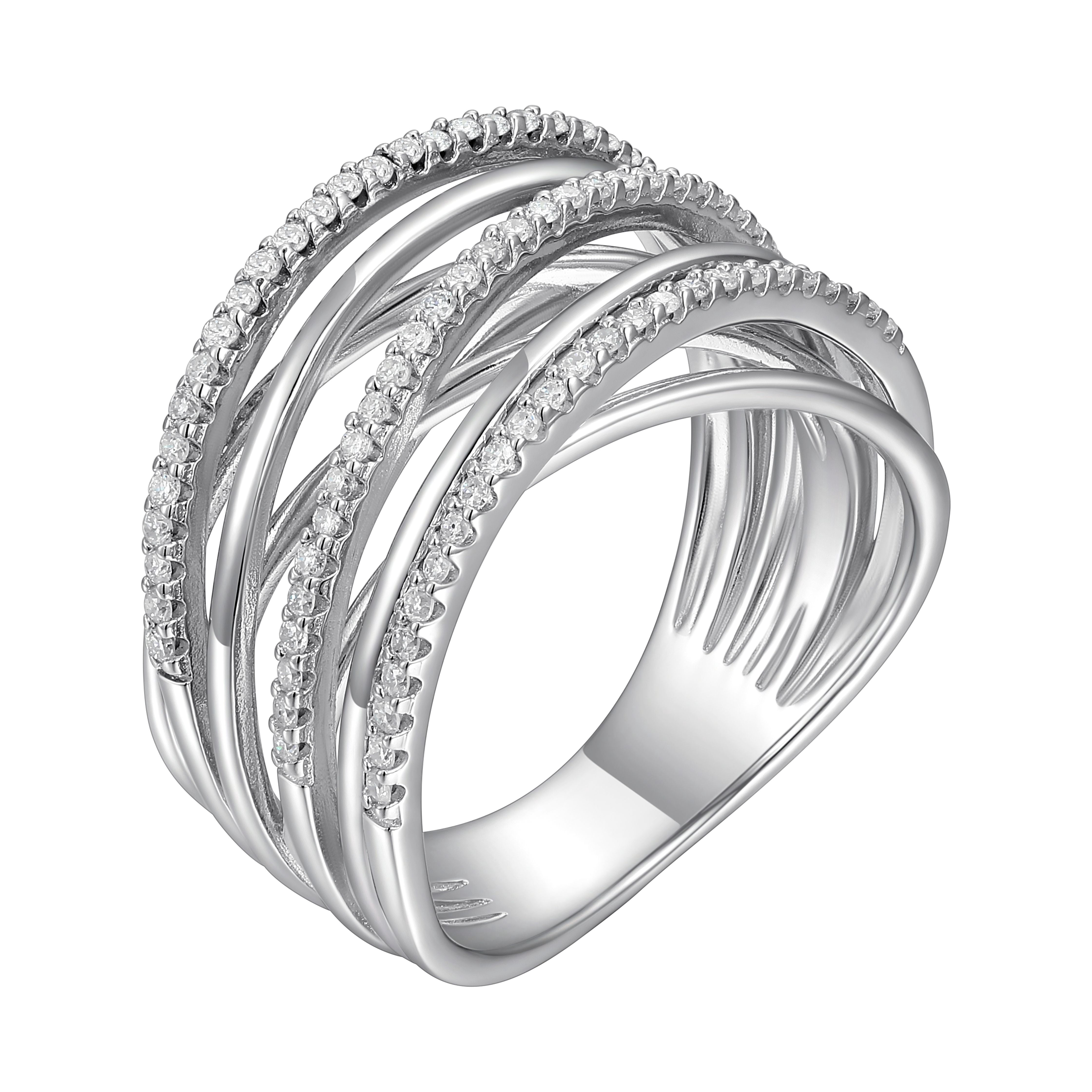 Forever Facets 3/8 CT TW Lab Grown Diamond Sterling Silver Band Ring, Adult Female
