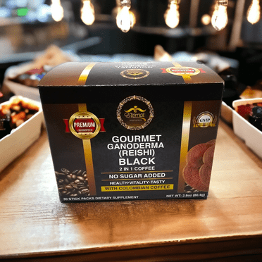 Gourmet Ganoderma REISHI Black 2 in 1 with Colombian Coffee.