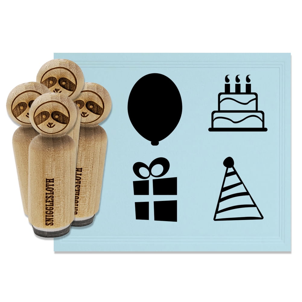 Birthday Cake Rubber Stamp for Stamping Crafting Planners 1//2 Inch Mini