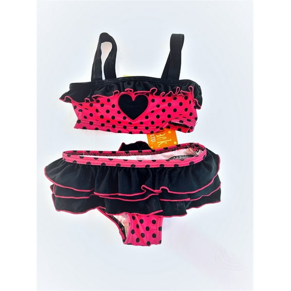 Penelope Mack Baby Girl's 2 Pieces Swimwear Tankini Set, Size 12 Months, Red/Black