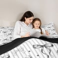 thumbnail image 5 of Erosebridal Cartoon Cute Bowtie 7-Piece Bedding Comforter Set,Girls Kawaii Loves Pattern King Bedding Sets For Kids,Black Reversible, 5 of 7