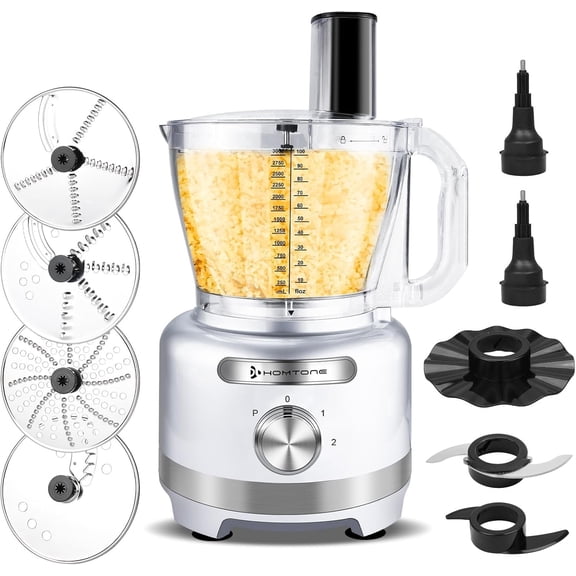 Homtone 16-Cup 600W 3-Speed Large Food Processor