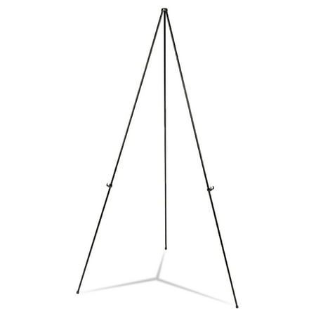 Universal 43027 Heavy-Duty Instant Setup Foldaway Easel Adjusts 25'' - 63'' High Aluminum Black