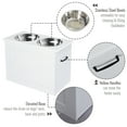 thumbnail image 2 of Pawhut Raised Pet Feeding Storage Station with 2 Stainless Steel Bowls Base for Large Dogs and Other Large Pets, White, 2 of 8