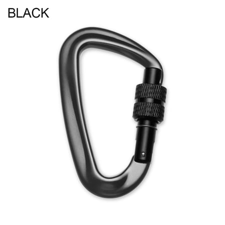 81*46.6mm 12KN 7075 Outdoor Tools Climbing Equipment Quickdraws Lock Security Safety Locks Professional Climbing Buckle Climbing Carabiner BLACK