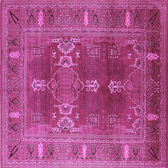 Ahgly Company Indoor Square Oriental Purple Industrial Area Rugs, 7' Square