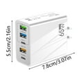 Hhsjcl 3.1A Type C PD+3USB Port Travel Charger Standard 65W Fast