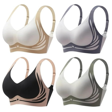 HYSYSB Sports Bras for Women balconette Bras for Women push Up Sports Bra bras for Women super Gather Bra Soft Comfortable Gather Bra Wireless Up Bra Everyday Sports Bras seamless Yellow XL