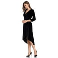 thumbnail image 2 of HA-EMORE Women's Velvet V-Neck Formal Cocktail Party Dress, 2 of 9