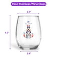 thumbnail image 5 of Happy 4th of July Patriotic Old English Sheepdog Marching Band Uniform Balloons Fireworks 15oz Stemless Wine Glass Mug Dog Lover Wine Glasses Cup - 13009, 5 of 5