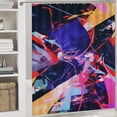 thumbnail image 5 of Abstract Oil Painting 4 Piece Shower Curtain Sets, with Non-Slip Rugs, Toilet Lid Cover And Bath Mat, for Bathroom Decor Set, 5 of 8