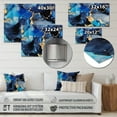 thumbnail image 4 of Designart "Luxury Blue and Gold Abstract Fluid Art V" Fractals Metal Wall Art, 4 of 5