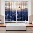 thumbnail image 2 of Ambesonne Landscape Kitchen Curtains, Flying Airplane Mountains, 55"x30", Dark Lavender Cream, 2 of 3