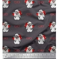 thumbnail image 1 of Soimoi Viscose Chiffon Fabric Hat,Specs & Lhasa Apso Dog Decor Fabric Printed Yard 42 Inch Wide, 1 of 1