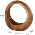 thumbnail image 3 of 12" x 12" Brown Teak Wood Handmade Round Abstract Sculpture, by DecMode, 3 of 9