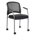 thumbnail image 1 of Titanium Finish Rolling Visitors Chair in Black Fabric, 1 of 5