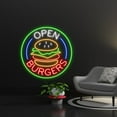 thumbnail image 2 of Handmadetneonsign Burger Shop Led Sign, Burgers Open Led Lights, Open Burgers Neon Sign, 2 of 2
