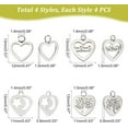 thumbnail image 5 of 16Pcs Stainless Steel Heart with Tree of Life Charm Heart with Word Mama Charm Heart with Hollow Star and Moon Pendant, 5 of 6