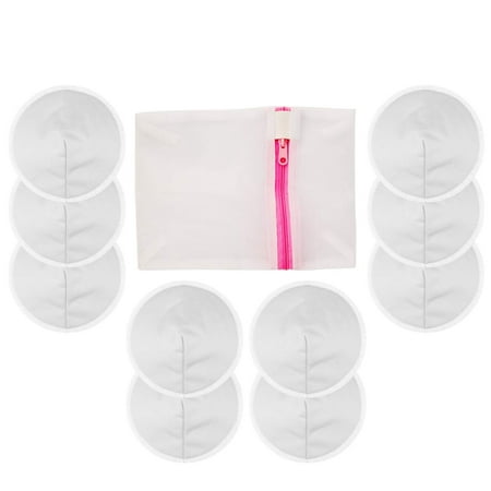 10pcs Reusable Washable Nursing Pads Breastfeeding Pads Support Fast Absorbent Leak Proof for Nursing Mothers (White)