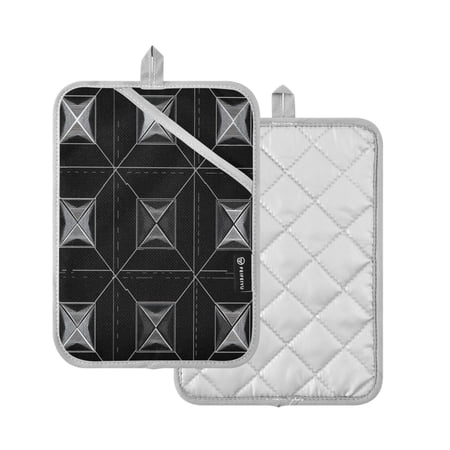 

2 Pcs Pot Holders Sets Oven Mitts Square potholders Oven Hot Pads Heat Resistant for Kitchen Cooking Baking 7 x9.8 Squares and Triangles