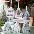 thumbnail image 4 of Christmas House Shaped Tin Box, Metal Cookie Candy Storage Container With Lid, 6 Christmas-Themed Designs, Hanging String For Tree Decoration, Multi-Purpose Gift Box For Holiday, 4 of 4