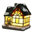 thumbnail image 3 of 2x navideña Casa de nieve LED Light Village Set Decoraciones navideñas para Yuyangstore Casa de miniaturas de resina, 3 of 8