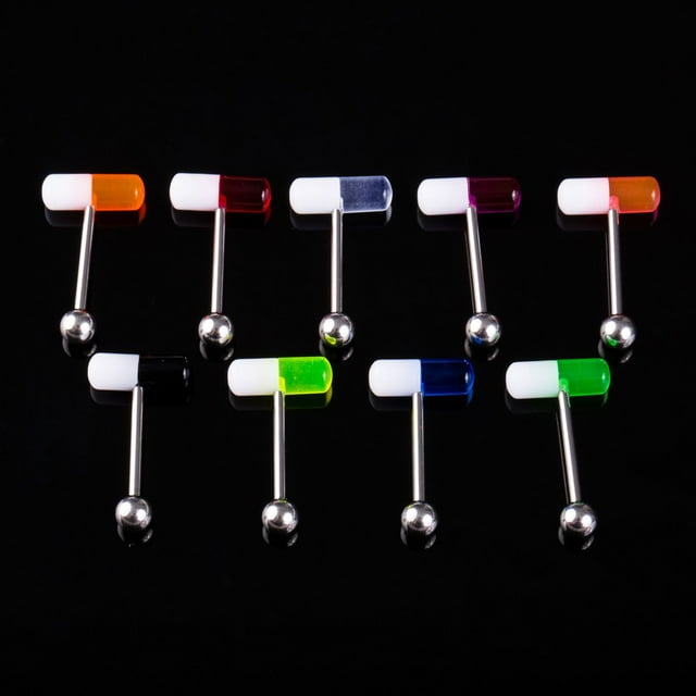 Bagues en Acier Inoxydable 14G Chaîne Gothique Bijou de Corps Lot de 6