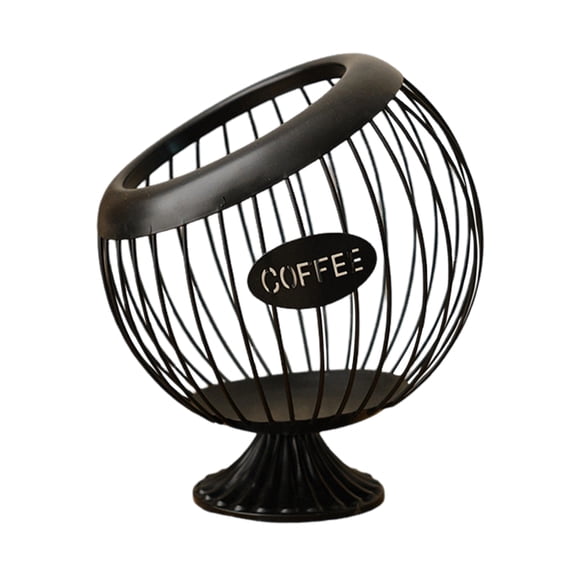 Sioweci K Cup Holder for Counter Metal Coffee Pods Storage Basket Large Capacity K-cup Organizer for Keurig Nespresso Vertuo Coffee Station Organizer Tea Bag Holder Black