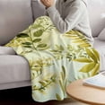 thumbnail image 3 of Sage Green Leaves Blanket Soft Cozy Warm Throw Blanket for Couch, Plush Fuzzy Flannel Fleece Blankets for Sofa, Summer Botanical Farmhouse Watercolor Leaf Bed Blankets Gifts for Men, 40"x50", 3 of 9