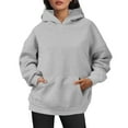 thumbnail image 4 of Oversized Hoodies for Women 2025 Drop Shoulder Loose Plain Hoodie with Pockets Hooded Sweatshirt Women Pullover, 4 of 6