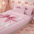 thumbnail image 3 of Erosebridal Minimalist Watercolor Bow Zipper Twin Comforter Sets with Fitted Sheet and 2 Pillowcases,Soft Solid Backdrop Zipper Bedding Set,Blush Pink,4-Piece,Pink Reversible, 3 of 6