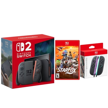 Nintendo Switch 2 Console with Star Fox Game and Extra Joy-Cons Bundle - Purple / Green