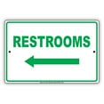 thumbnail image 1 of Restrooms Arrow Way Direction Pointer Men Women Alert Attention Caution Warning Notice Aluminum Metal Sign 12"x18" Plate, 1 of 1