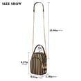 thumbnail image 3 of Brown Stripes Women's Crossbody Handbags Leather Crossbody Bags Fanny Pack Chest Bag for Travel, 3 of 7