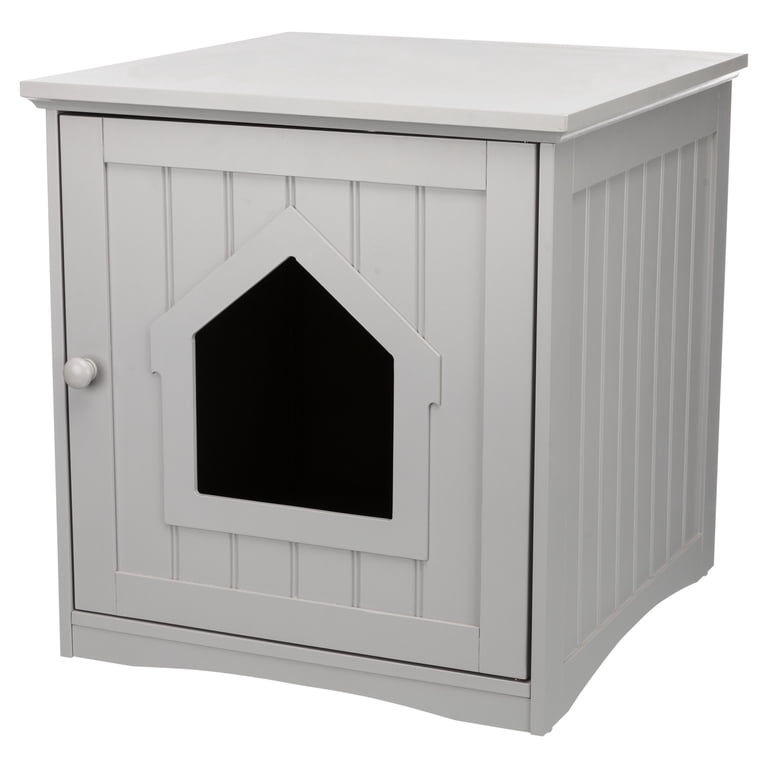 Trixie Small Cat Litter Box Enclosure, Gray Side Table photo 1