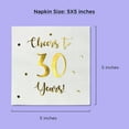 thumbnail image 5 of Cheers to 30 Years Cocktail Napkins | Happy 30th Birthday Decorations for Men and Women and Wedding Anniversary Party Decorations | 50-Pack 3-Ply Napkins | 5 x 5 inch folded (White), 5 of 9