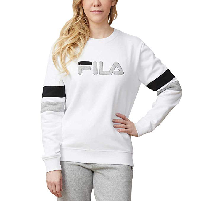 FILA - Fila Women's Michele Pullover Crewneck Sweatshirt (White, X ...