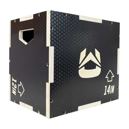 Ultra Fitness Gear 3 in 1 Anti-Slip Wood Plyo Box for Jump, Crossfit, MMA Training. Plyometrics. Size: Small 16/14/12