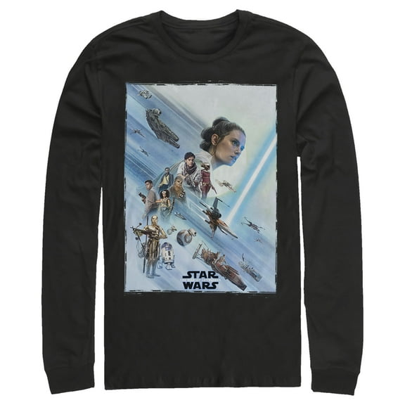 Men's Star Wars: The Rise of Skywalker Rey Poster Long Sleeve Shirt Black Small
