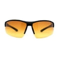 thumbnail image 2 of Xloop HD Driving Lens Mens Sport Wrap Around Half Rim Sunglasses Matte Black, 2 of 4