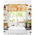 thumbnail image 6 of Valances for Windows Watercolor Orange Rod Pocket Cafe Window Treatments Valance Curtains for Kitchen Bathroom Laundry Basement Windows 56"x16", 6 of 6