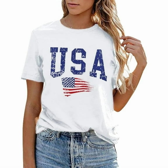 100% cotton tshirts men tee 100% pure cotton USA Flag Tee Shirt Women 4th of July Gift T Shirt Casual Short Sleeve American Proud T-Shirt Tops