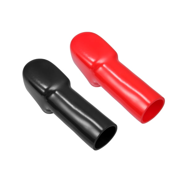 Unique Bargains 1 Pair Battery Terminal Insulation Covers 20mm Car Battery Post Cap Universal for Car Red Black