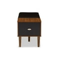 thumbnail image 5 of Baxton Studio Merrick Mid-century 1-drawer 2-tone Oak and Dark Brown Wood Entryway Storage Cushioned Bench Shoe Rack, 5 of 8