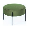 thumbnail image 4 of HomePop Modern Round Ottoman with Metal Frame, Forest Green Velvet/Black, 4 of 11