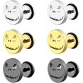 thumbnail image 1 of 3 Pairs Gothic Earrings Surgical Steel Skull Earrings Stud Punk Jewelry Gold/Silver/Black Stud Earrings Flat Back Earrings for Women, 1 of 4