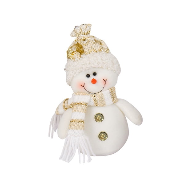 Christmas Santa Snowman Plush Figures Holiday Table Decor, Festive Character Ornament for Winter Season, 10in Cute Stuffed Mascot for Family, New Year Gift