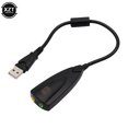 thumbnail image 2 of External USB Sound Card 7.1 Adapter 5HV2 USB to 3D CH Sound Antimagnetic Audio Headset Microphone 3.5mm Jack For Laptop PC black, 2 of 6