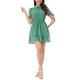 thumbnail image 2 of Vestido A-Line con Cuello Peter Pan y Puños con Volantes para Mujeres INSPIRE CHIC en Verde Claro, 2 of 6